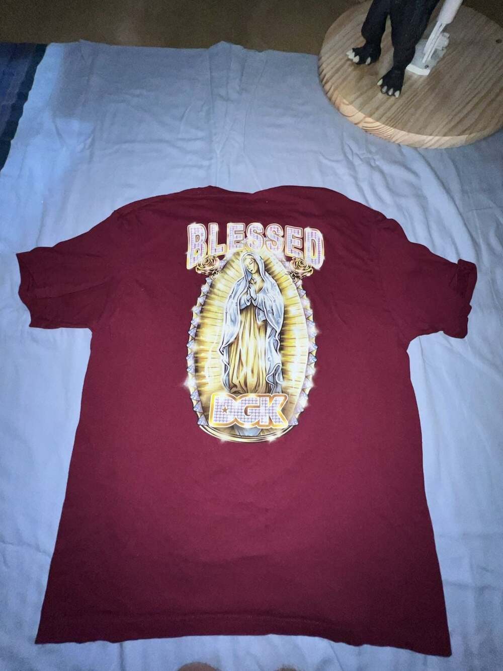 DGK Blessed Virgin Mary Guadalupe Graphic T-Shirt Burgundy